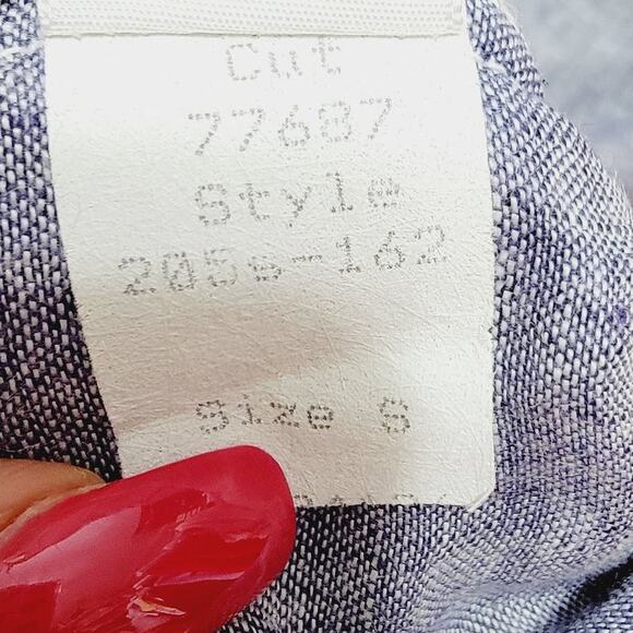 CP Shades 100% Linen Pintuck Long Sleeve Shirt Blue - Size Small - Picture 7 of 7